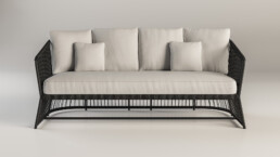Modellazione 3D sofà da giardino in corda